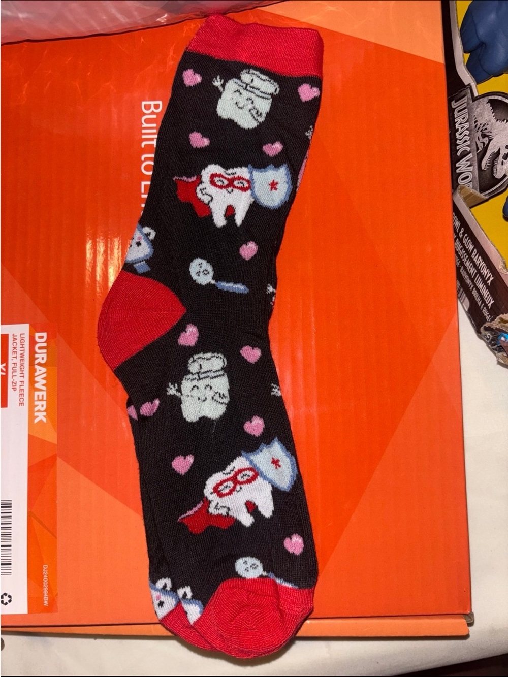 Women  Black & Red Novelty Tooth Fairy Socks